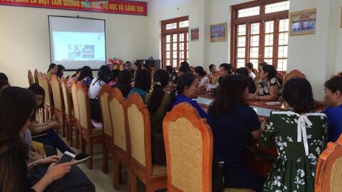 Trường Tiểu học Như Quỳnh trong buổi họp chuyên môn đầu tiên.